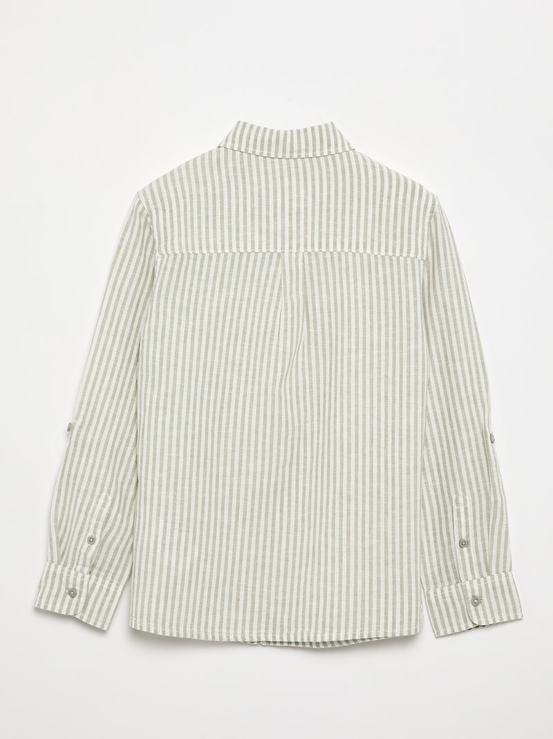 Camisa de manga larga y bolsillo en el pecho Blanco - Kiabi