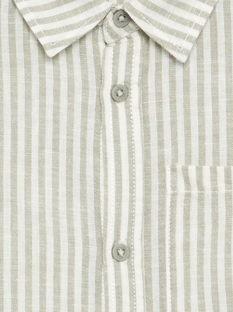 Camisa de manga larga y bolsillo en el pecho Blanco - Kiabi