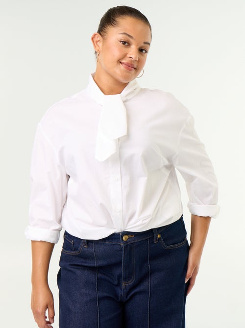 Camisa de manga larga y cuello lavallière - Kiabi Camisa de manga larga y cuello lavallière - Kiabi