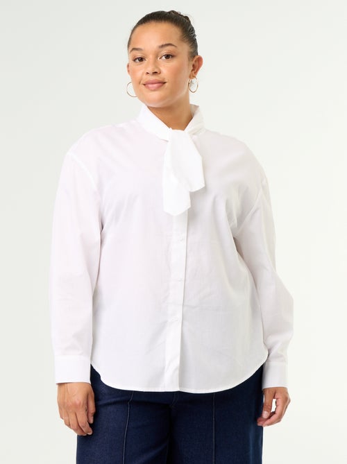 Camisa de manga larga y cuello lavallière - Kiabi Camisa de manga larga y cuello lavallière - Kiabi
