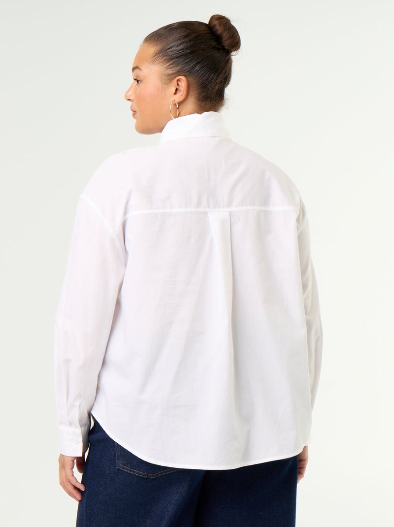Camisa de manga larga y cuello lavallière Blanco - Kiabi