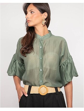 Camisa de mangas globo OTELA