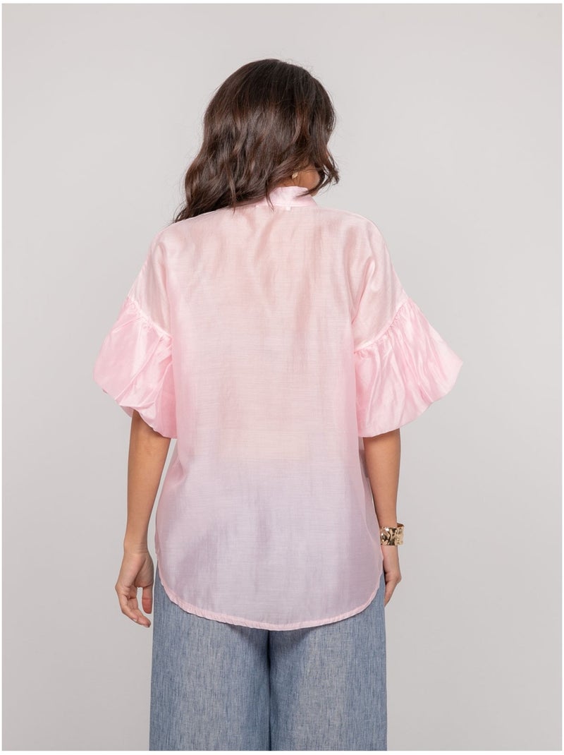 Camisa de mangas globo OTELA Rosa - Kiabi