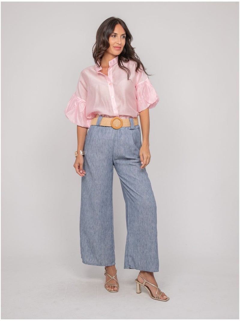 Camisa de mangas globo OTELA Rosa - Kiabi