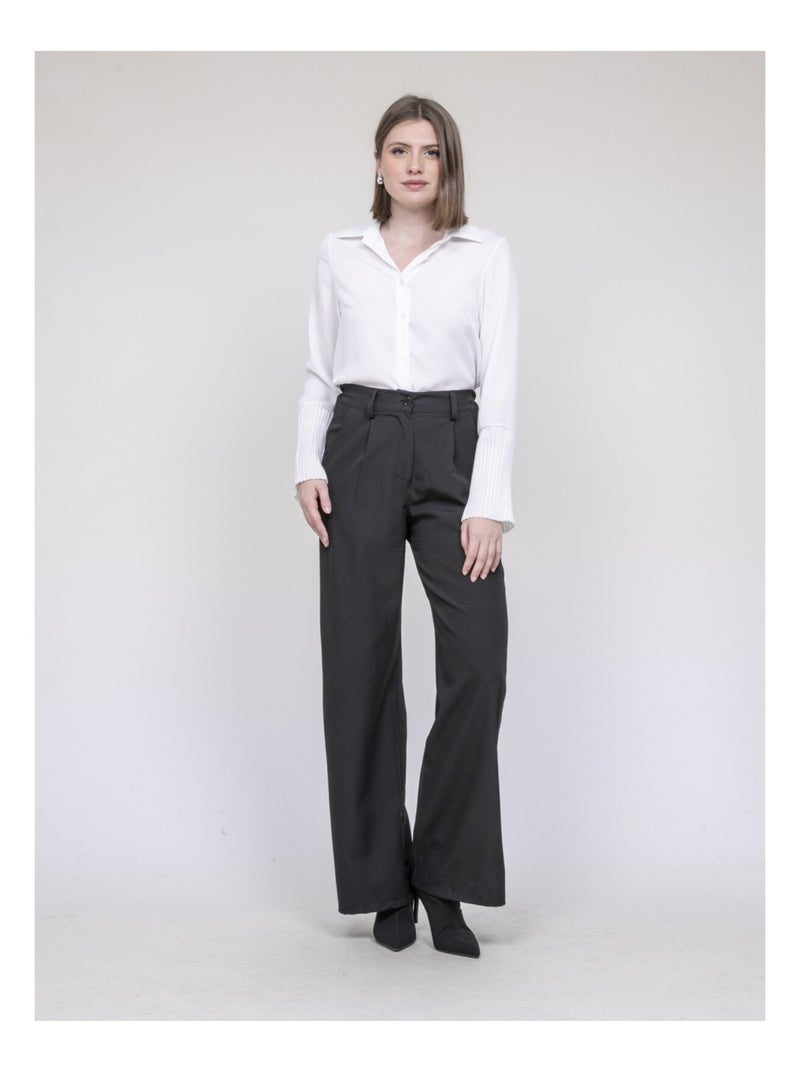 Camisa de mangas plisadas OVIDE Blanco - Kiabi