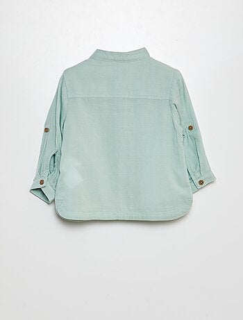 Camisa de material ligero con cuello mao