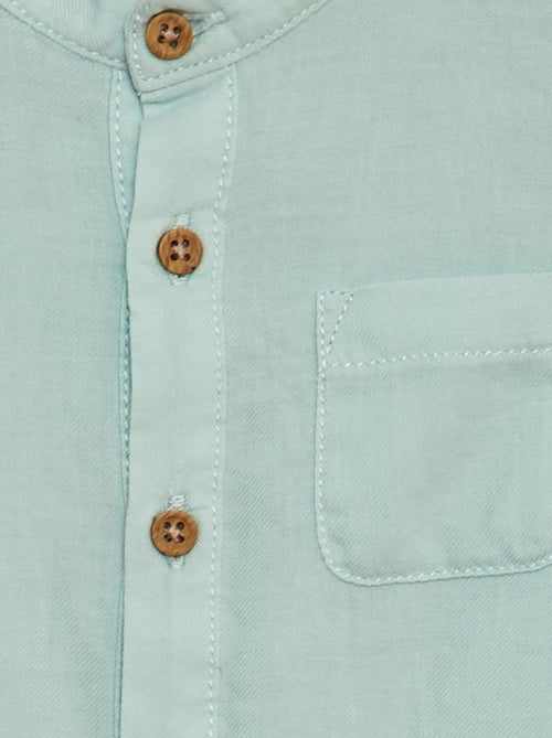 Camisa de material ligero con cuello mao - Kiabi Camisa de material ligero con cuello mao - Kiabi