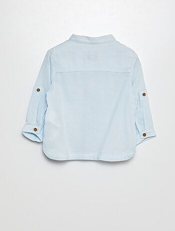 Camisa de material ligero con cuello mao
