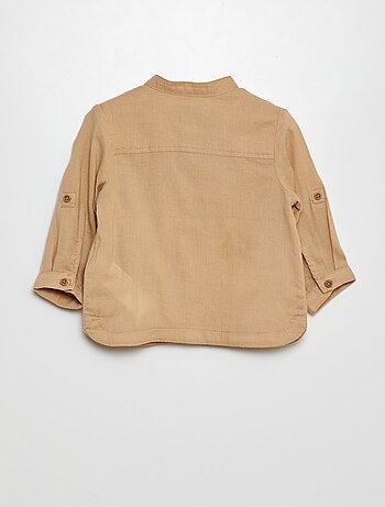 Camisa de material ligero con cuello mao