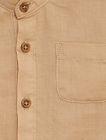 Camisa de material ligero con cuello mao