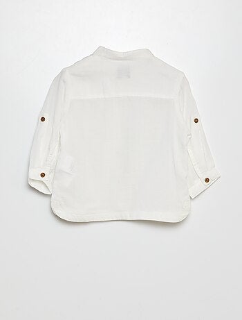 Camisa de material ligero con cuello mao