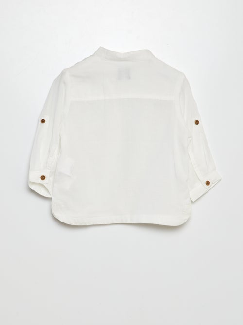 Camisa de material ligero con cuello mao - Kiabi Camisa de material ligero con cuello mao - Kiabi