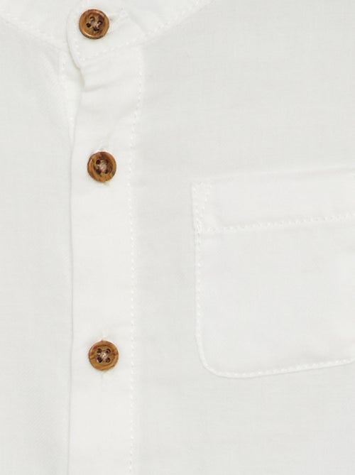 Camisa de material ligero con cuello mao - Kiabi Camisa de material ligero con cuello mao - Kiabi