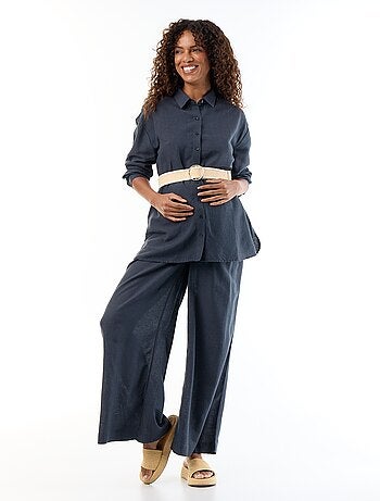 Camisa de maternidad de lino mezclado