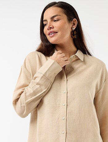 Camisa de maternidad de lino mezclado