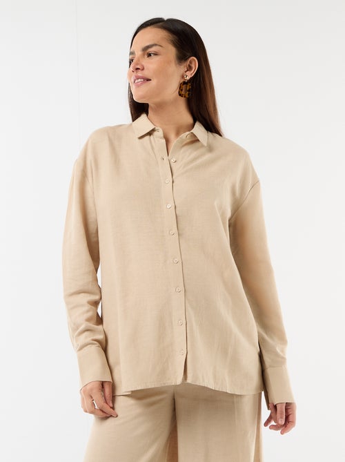 Camisa de maternidad de lino mezclado - Kiabi