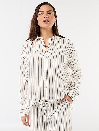 Camisa de maternidad de lino mezclado
