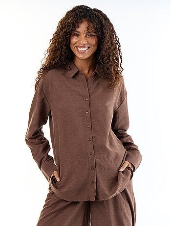 Camisa de maternidad de lino mezclado