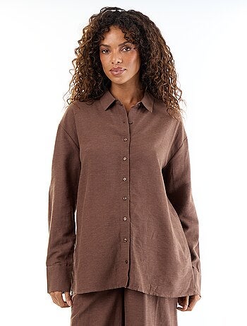 Camisa de maternidad de lino mezclado
