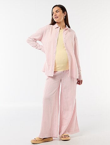 Camisa de maternidad de lino mezclado