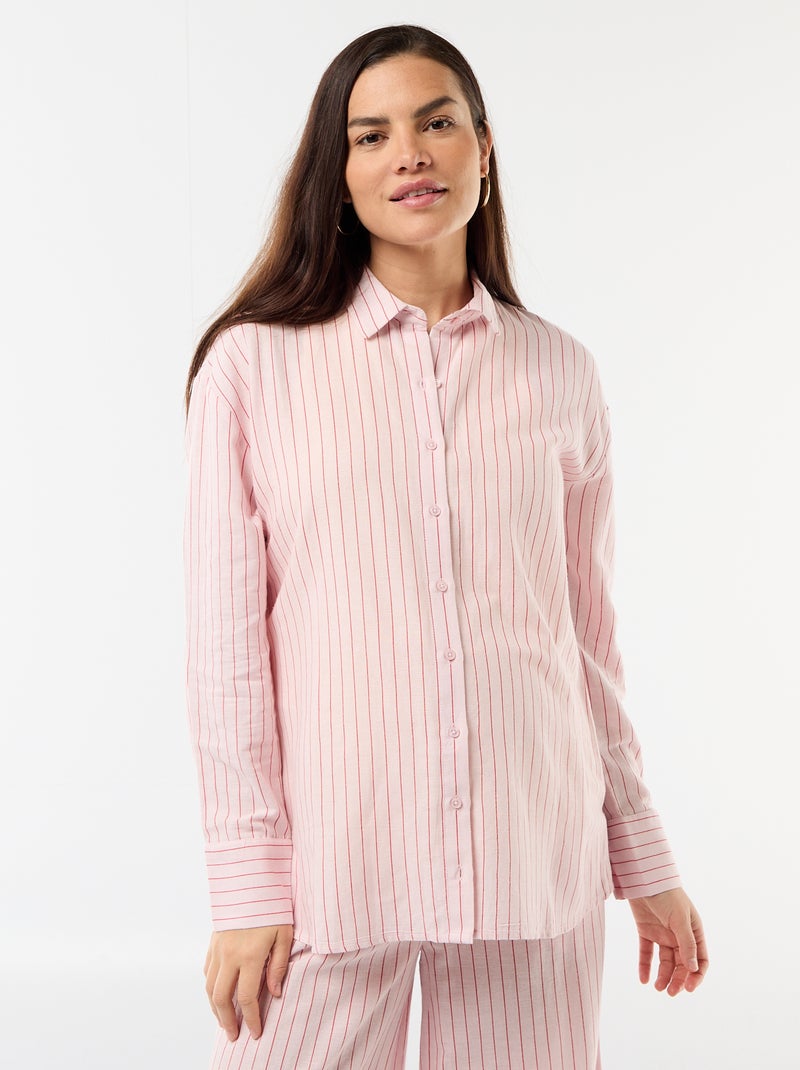 Camisa de maternidad de lino mezclado Rosa - Kiabi