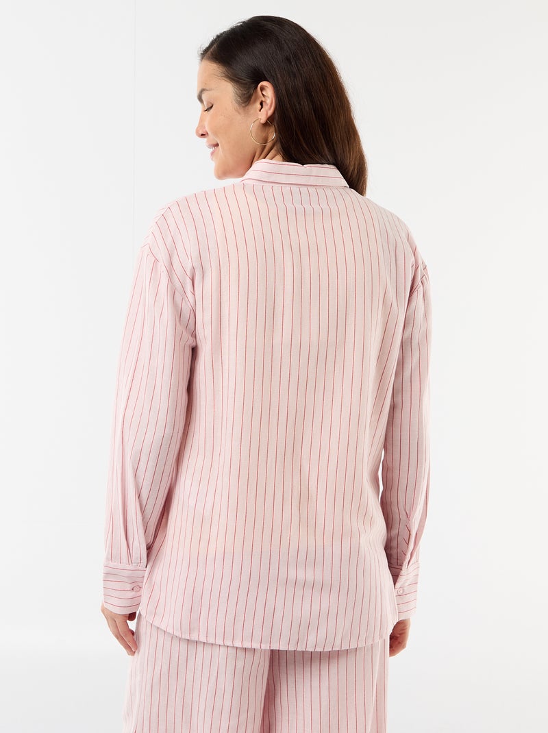 Camisa de maternidad de lino mezclado Rosa - Kiabi