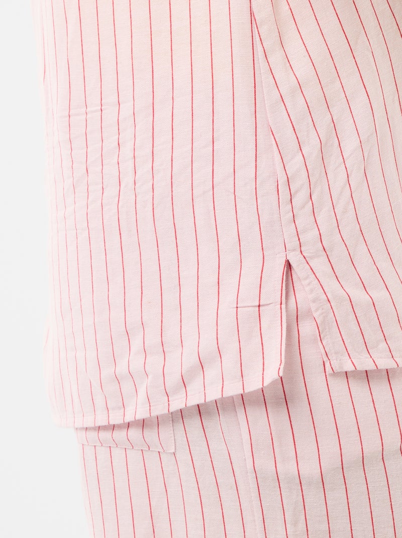Camisa de maternidad de lino mezclado Rosa - Kiabi