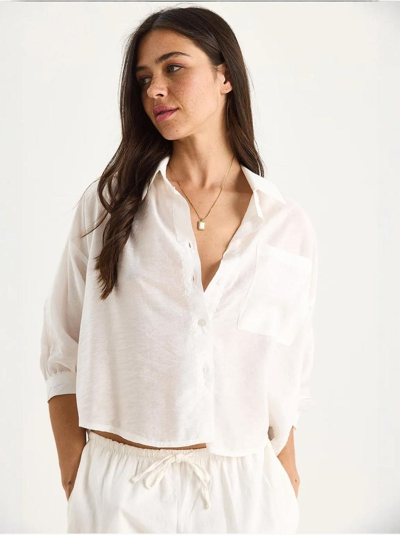 Camisa de media manga con detalle de un solo bolsillo lucci Blanco - Kiabi