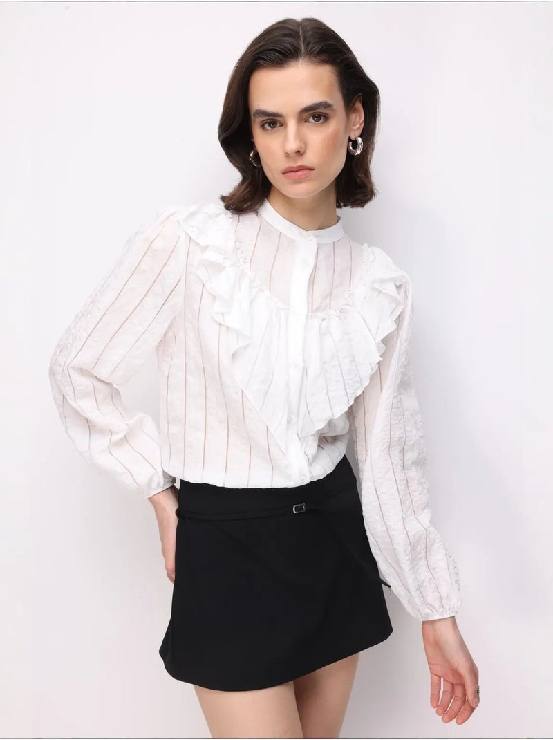 Camisa de mezcla de algodón mixray Blanco - Kiabi