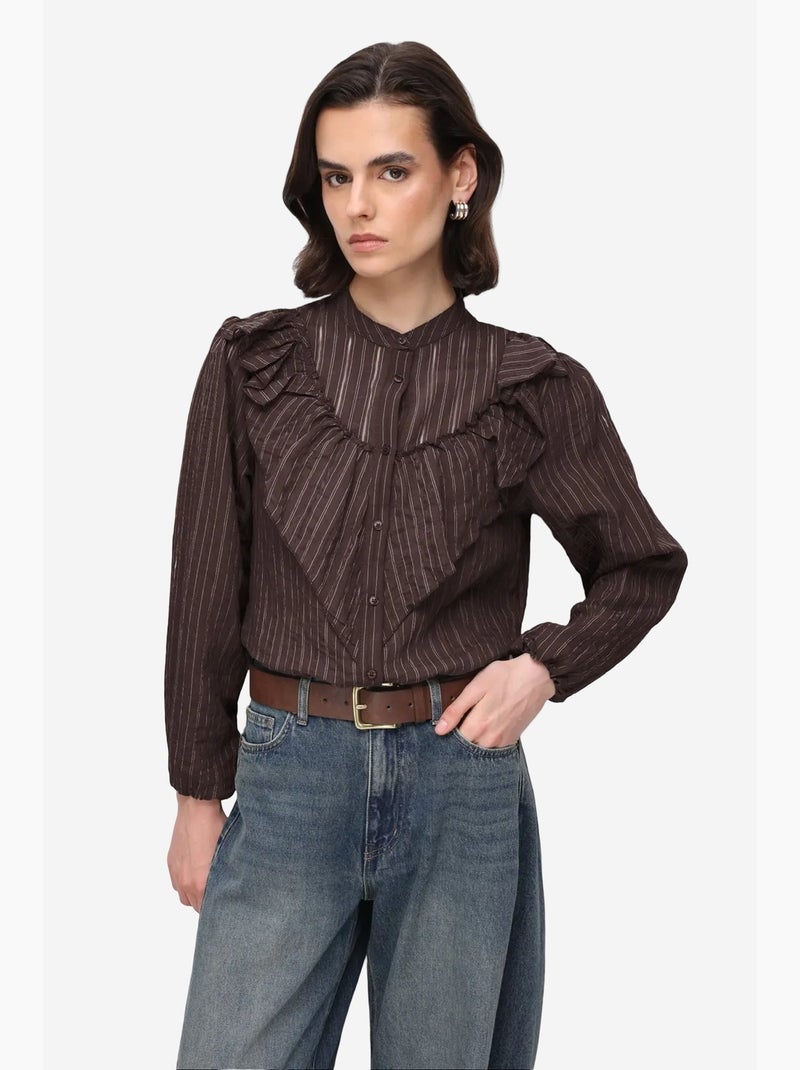 Camisa de mezcla de algodón mixray Marrón chocolate - Kiabi