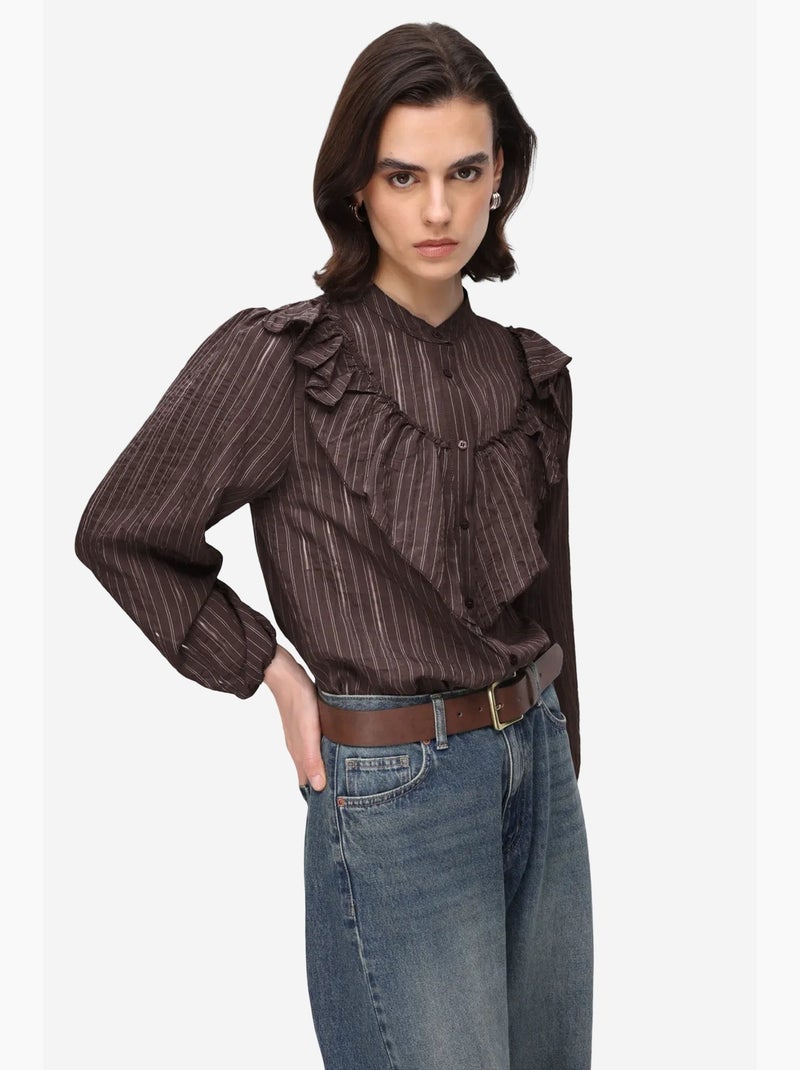 Camisa de mezcla de algodón mixray Marrón chocolate - Kiabi