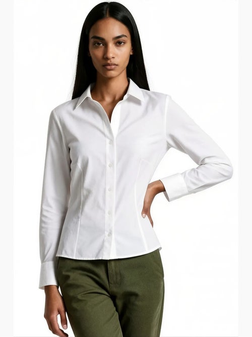 Camisa de mezcla de algodón para mujer busem - Kiabi Camisa de mezcla de algodón para mujer busem - Kiabi