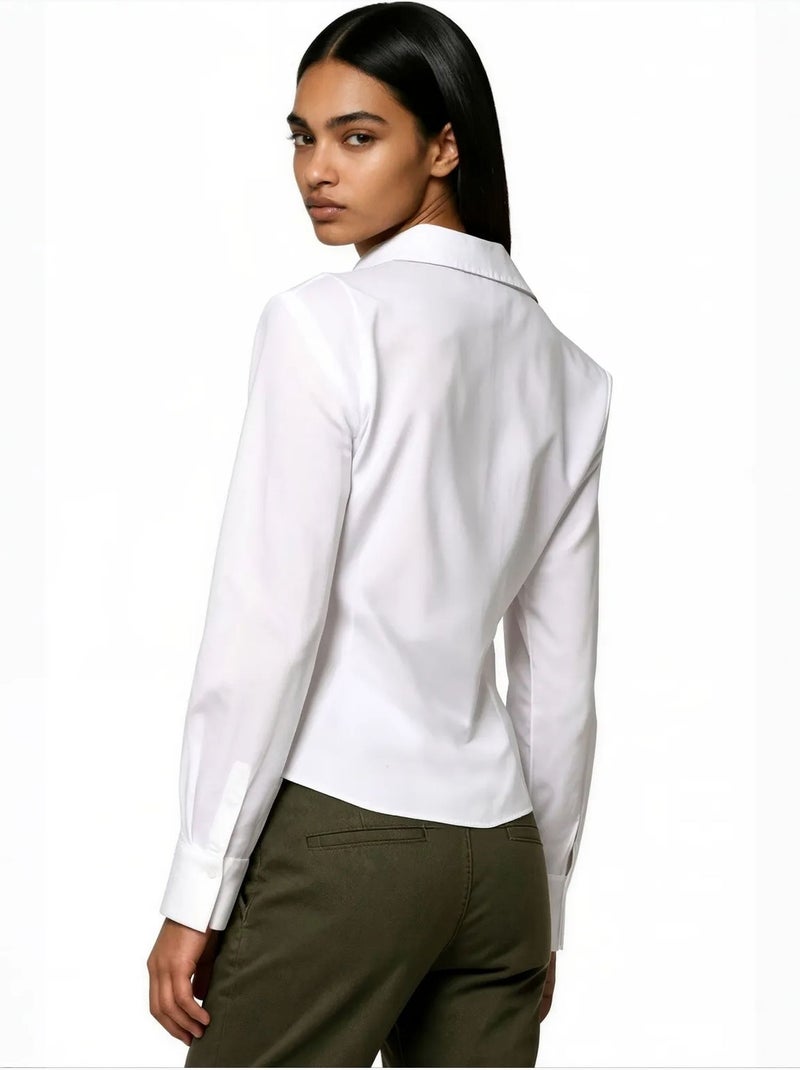 Camisa de mezcla de algodón para mujer busem Blanco - Kiabi