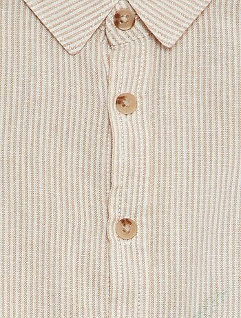 Camisa de mezcla de lino a rayas