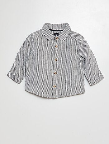 Camisa de mezcla de lino a rayas
