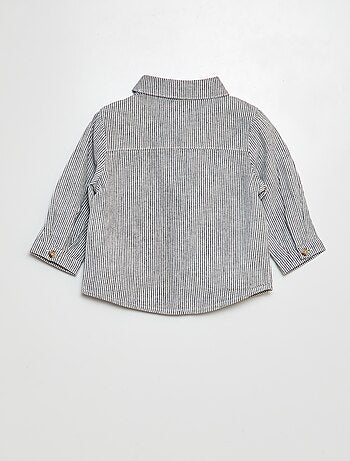 Camisa de mezcla de lino a rayas