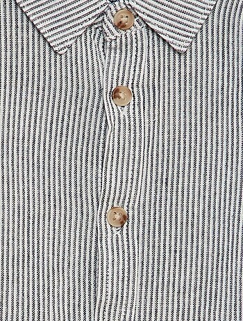 Camisa de mezcla de lino a rayas