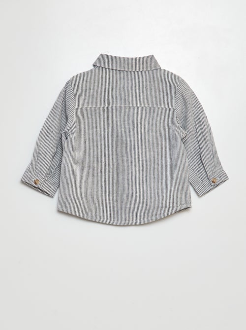 Camisa de mezcla de lino a rayas - Kiabi