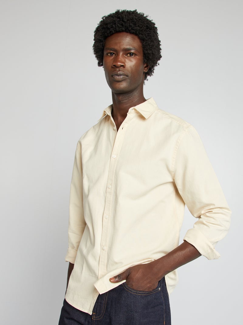 Camisa de mezcla de lino BLANCO - Kiabi