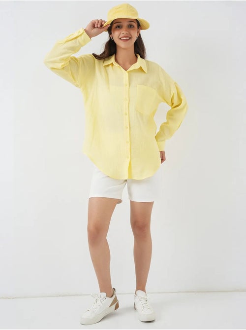 Camisa de mezcla de lino con cierre de botones bdart - Kiabi