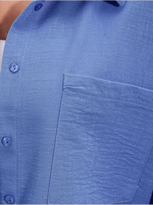 Camisa de mezcla de lino con cierre de botones bdart - Kiabi Camisa de mezcla de lino con cierre de botones bdart - Kiabi