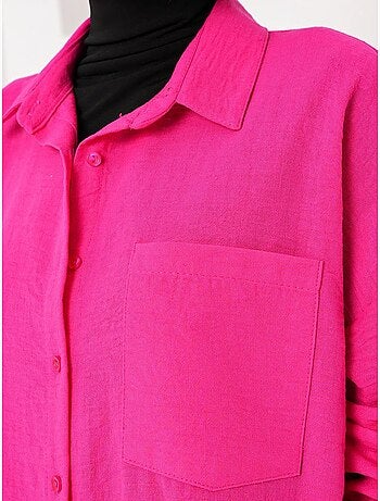Camisa de mezcla de lino con cierre de botones bdart