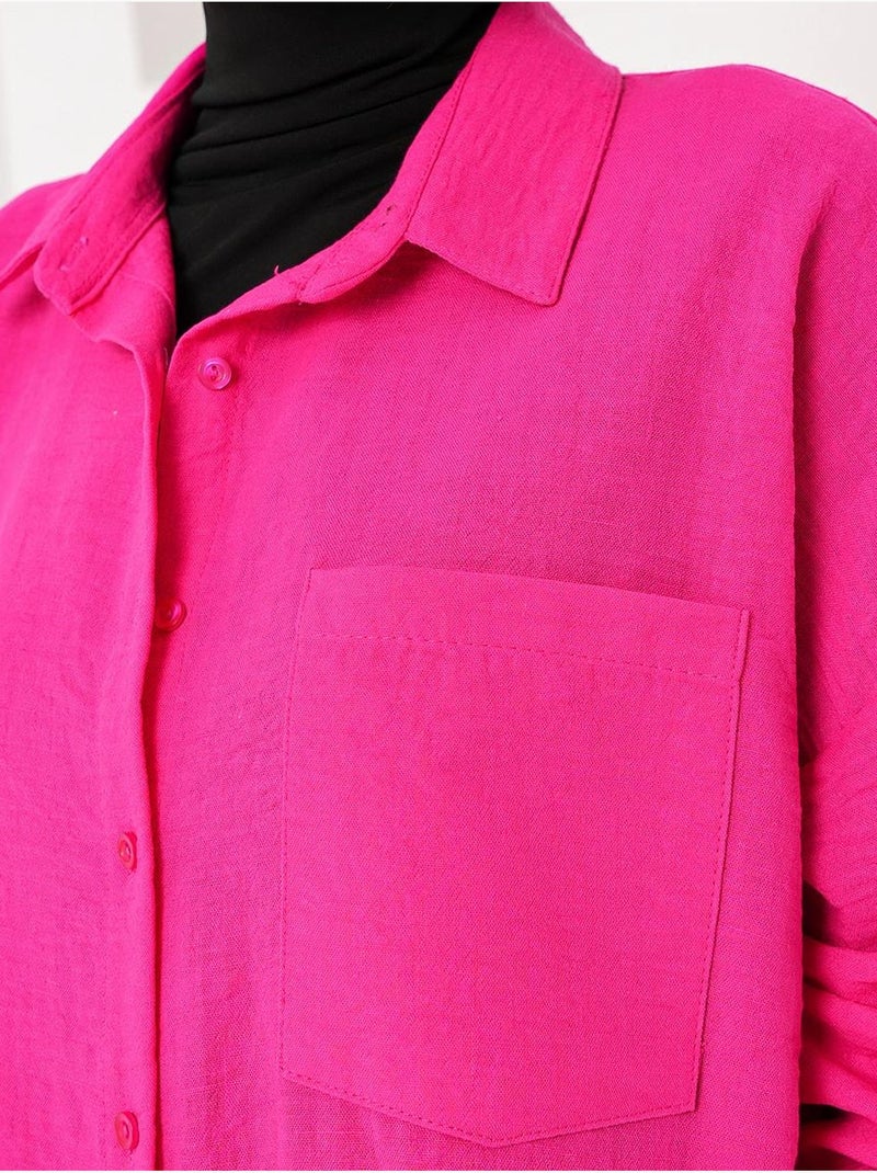 Camisa de mezcla de lino con cierre de botones bdart Cereza - Kiabi