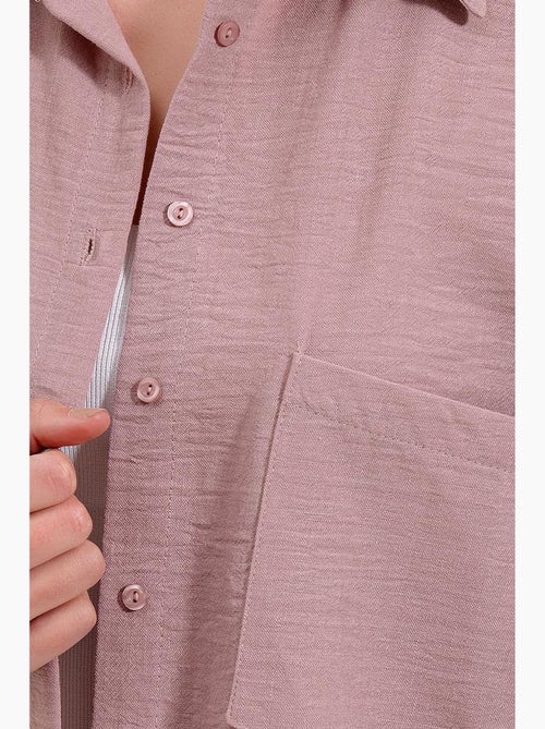 Camisa de mezcla de lino con cierre de botones bdart - Kiabi Camisa de mezcla de lino con cierre de botones bdart - Kiabi