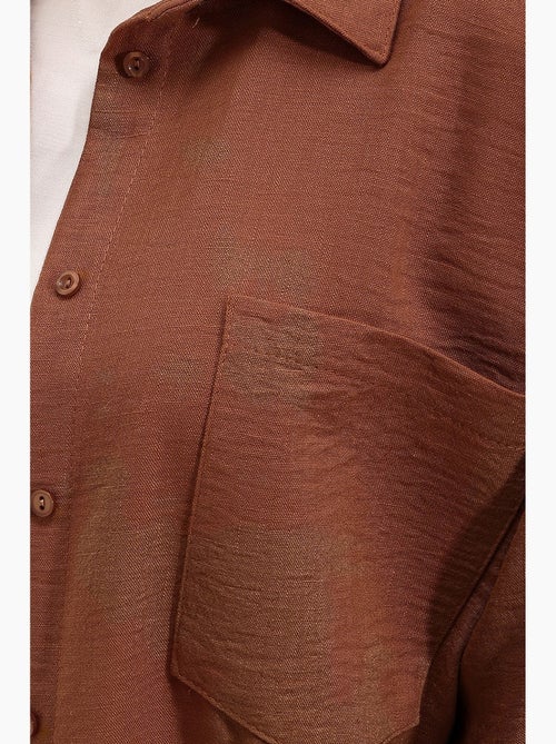 Camisa de mezcla de lino con cierre de botones bdart - Kiabi Camisa de mezcla de lino con cierre de botones bdart - Kiabi