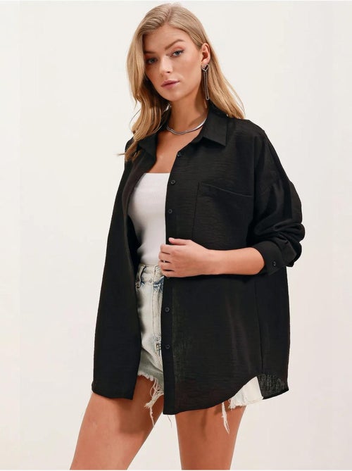 Camisa de mezcla de lino con cierre de botones bdart - Kiabi