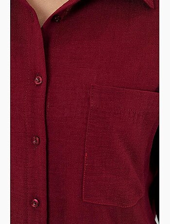 Camisa de mezcla de lino con cierre de botones bdart