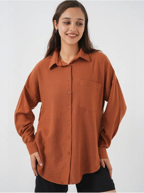 Camisa de mezcla de lino con cierre de botones bdart - Kiabi Camisa de mezcla de lino con cierre de botones bdart - Kiabi