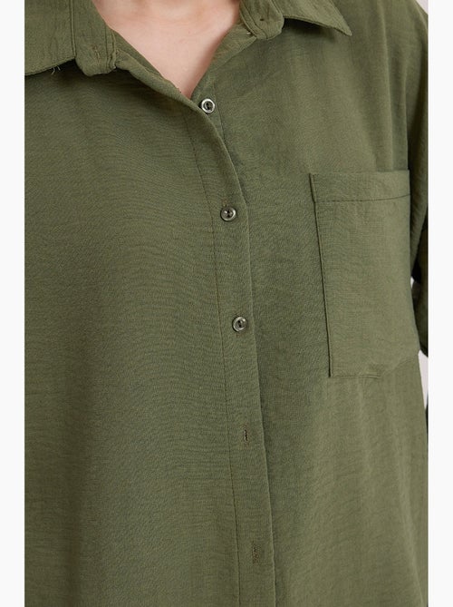 Camisa de mezcla de lino con cierre de botones bdart - Kiabi Camisa de mezcla de lino con cierre de botones bdart - Kiabi