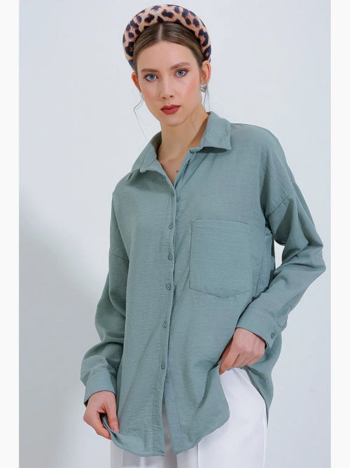 Camisa de mezcla de lino con cierre de botones bdart - Kiabi Camisa de mezcla de lino con cierre de botones bdart - Kiabi